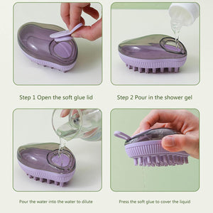 Pamper Your Pet with the Silicone Pet Bath Brush With Soap Dispenser